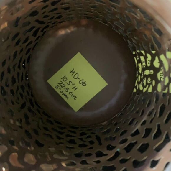 Home Decor Metal Lantern Vase - Vintage Finish - Intricate Open Pattern - Picture 14 of 14